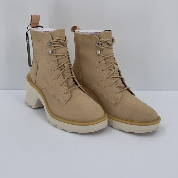 Sorel Hi-line lug boots suede leather waterproof chunky platform shoe tan new 10 - Picture 3 of 6